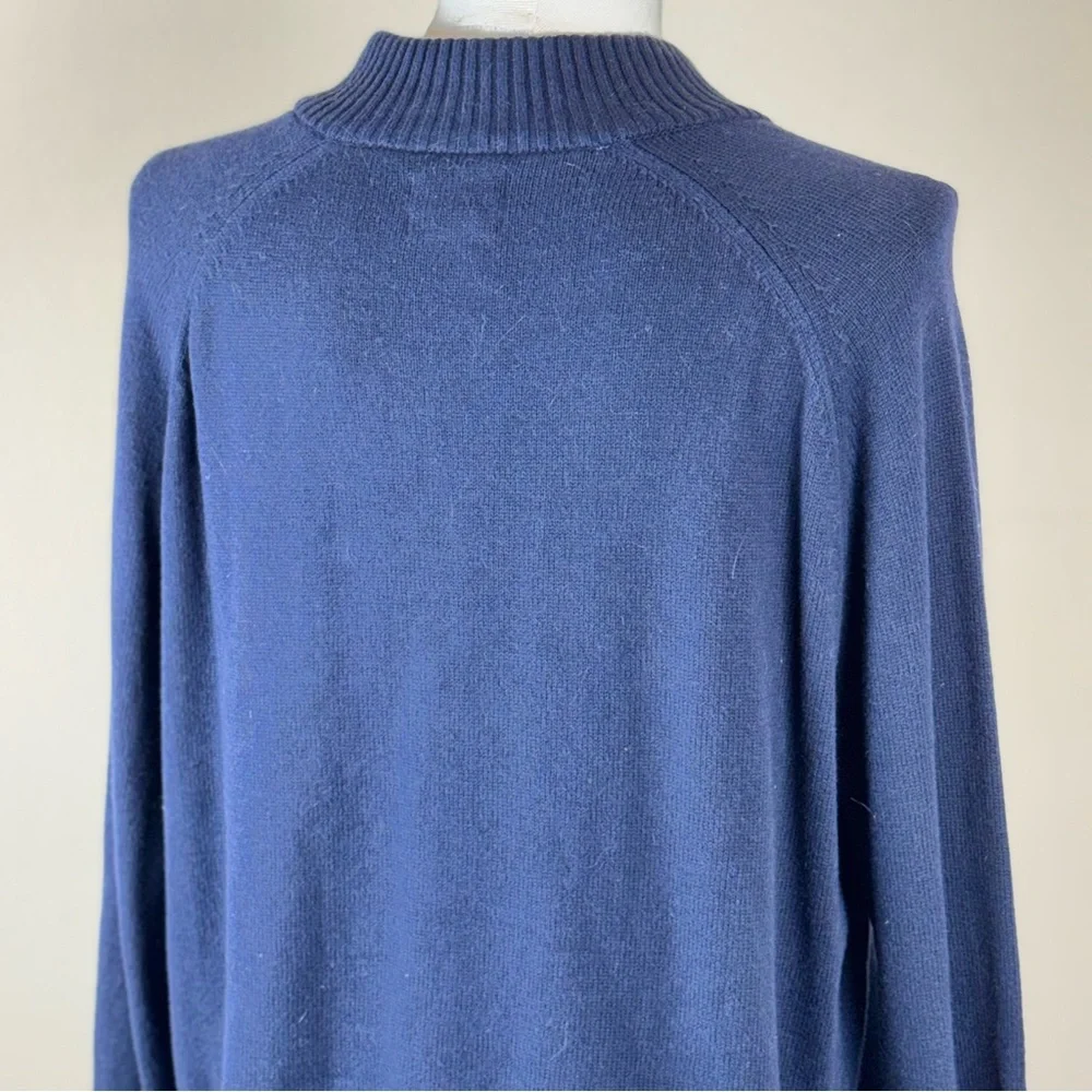 G.H. Bass & Co. Men's XL Navy Zip-Up Sweater Cotton/Wool Blend